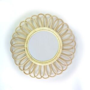 Chic Cream Rattan Wall Mirror